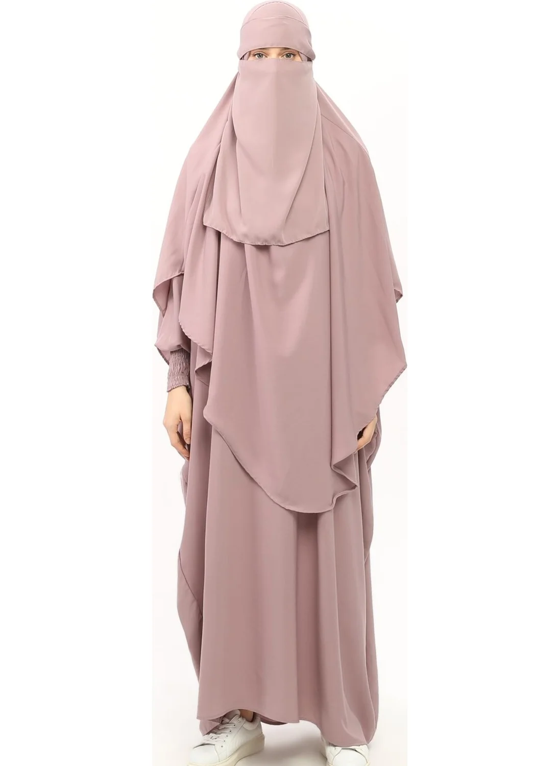 التوبة Sultanbas Nikapli Chador Jilbab Khimar Abaya Elastic Sleeve Judge Collar Veiled Abaya Medina Silk