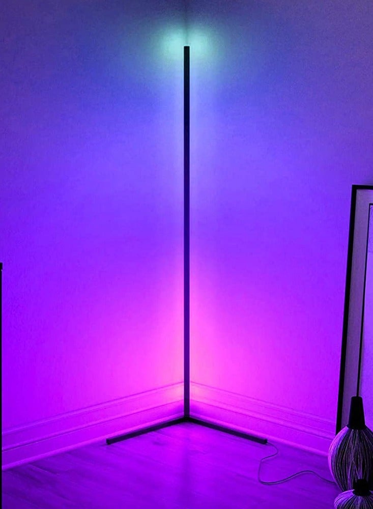 Smart RGB Floor Lamp With Remote Control Black 140x40centimeter