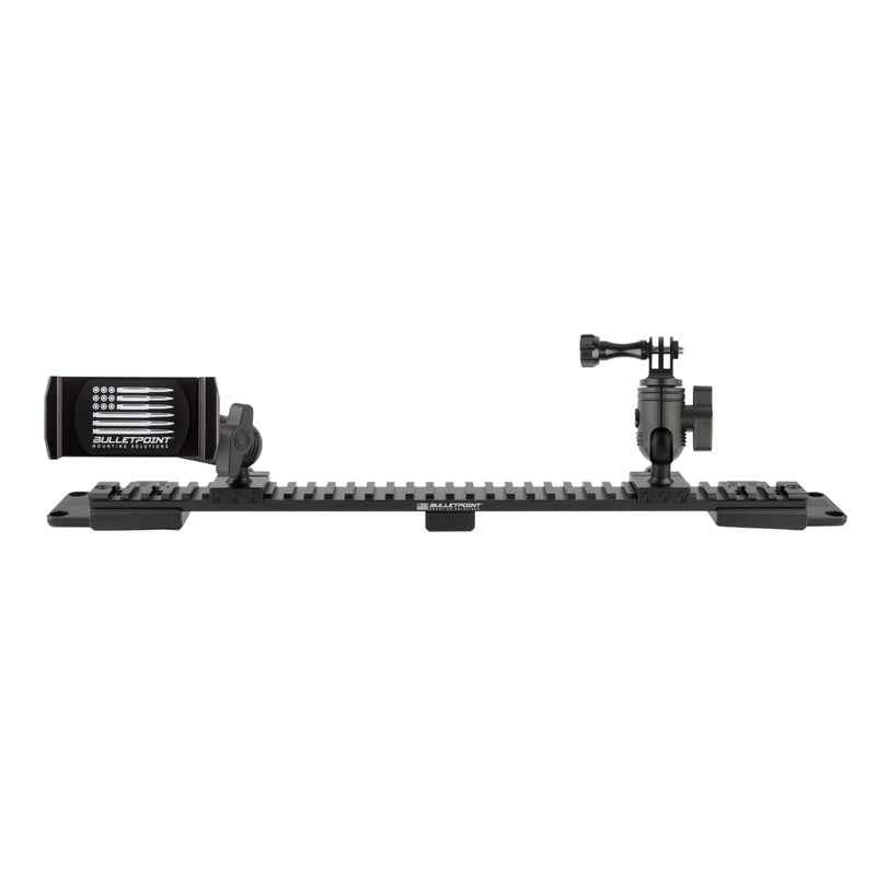 Bulletpoint Mounting Solutions Metal PicatinnyStyle Rail Device Mount with Universal Phone Holder Action Camera Mount Compatible with 2024 Jeep Wrangler JL Gladiator - Image 2