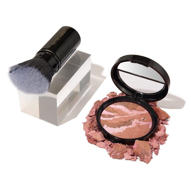 LAURA GELLER NEW YORK Baked BlushnBronze 2in1 Bronzer Blush Ginger Bronze  Retractable Angled Kabuki Brush