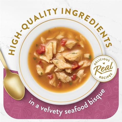 Fancy Feast Purina Fancy Feast Lickable Wet Cat Food Broth Topper Seafood Bisque and Accents of Real Crab - (Pack of 16) 1.4 oz. Pouches - Image 2