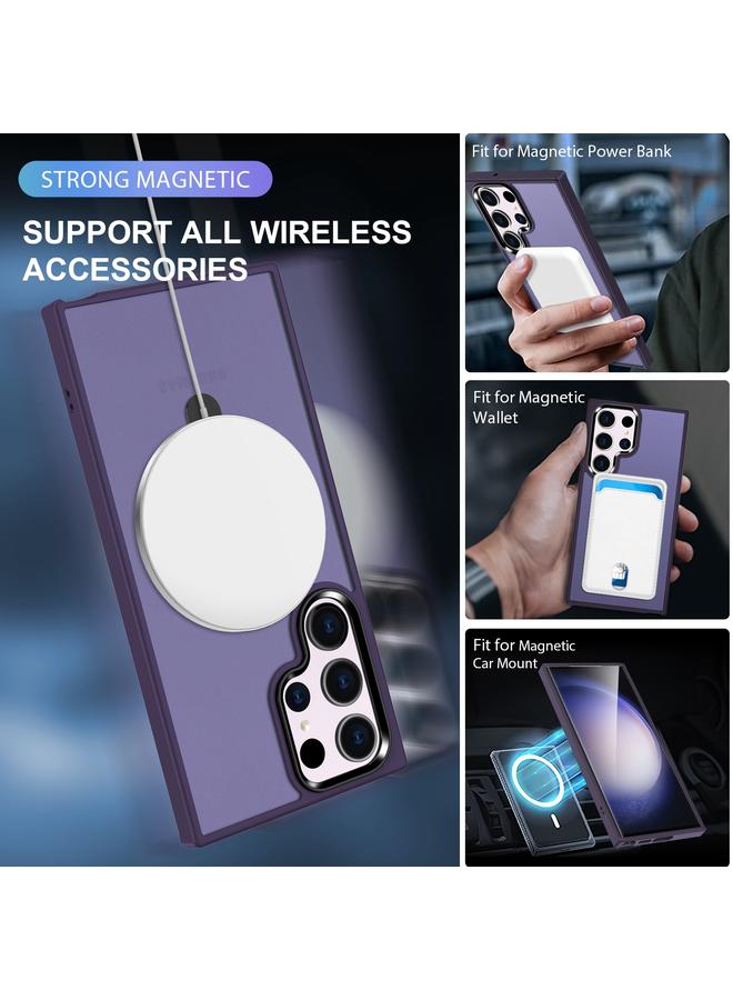 S-TOP Case For Samsung Galaxy S23 Ultra MagSafe Holder Skin-feel PC Hybrid TPU Phone Case - Image 3