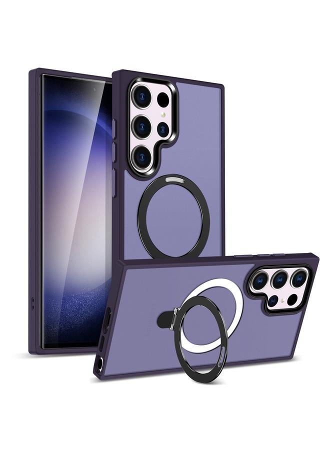 S-TOP Case For Samsung Galaxy S23 Ultra MagSafe Holder Skin-feel PC Hybrid TPU Phone Case - Image 1