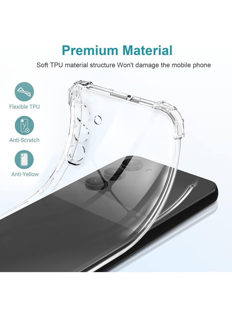 Galaxy S24 5G Clear Cover Case soft TPU Transparent Back Protective Case shock Absorbent Reinforced Bumper Corners for Galaxy S24 Clear - Image 2