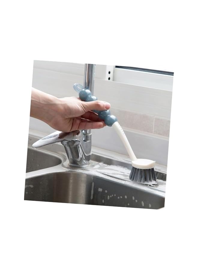 PROMASS مجموعة فرش تنظيف الأحواض متعددة الوظائف، 2 قطعة من فرش الإسفنج ذات المقبض الطويل لتنظيف المطبخ، فرشاة إسفنج الصابون لتنظيف الأواني الزجاجية، القدور، والأطباق - Image 5