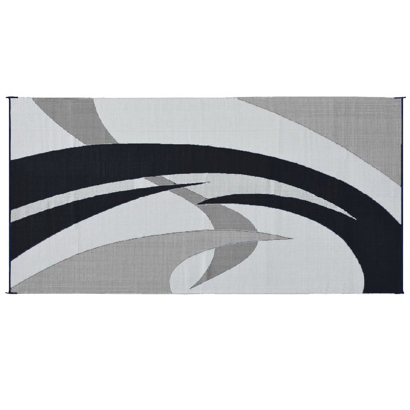 Stylish Camping 159181 9-feet by 18-feet Reversible Mat, Plastic Straw Rug, Large Floor Mat for Outdoors, RV, Patio, Backyard, Picnic, Beach, Polypropylene (PP) , Camping (Black/White) - Image 4
