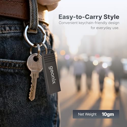 Geonix Pendrive 8GB, Metal USB 2.0 Flash Drive, Ideal for Data Transfer & Storage, 5 Years Warranty (Black) - Image 4