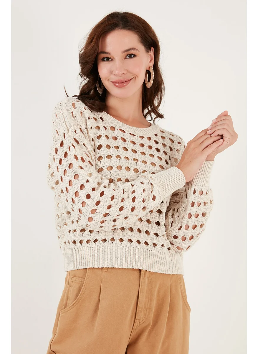 Lela Openwork Knitted Sweater Women's Sweater 6071533