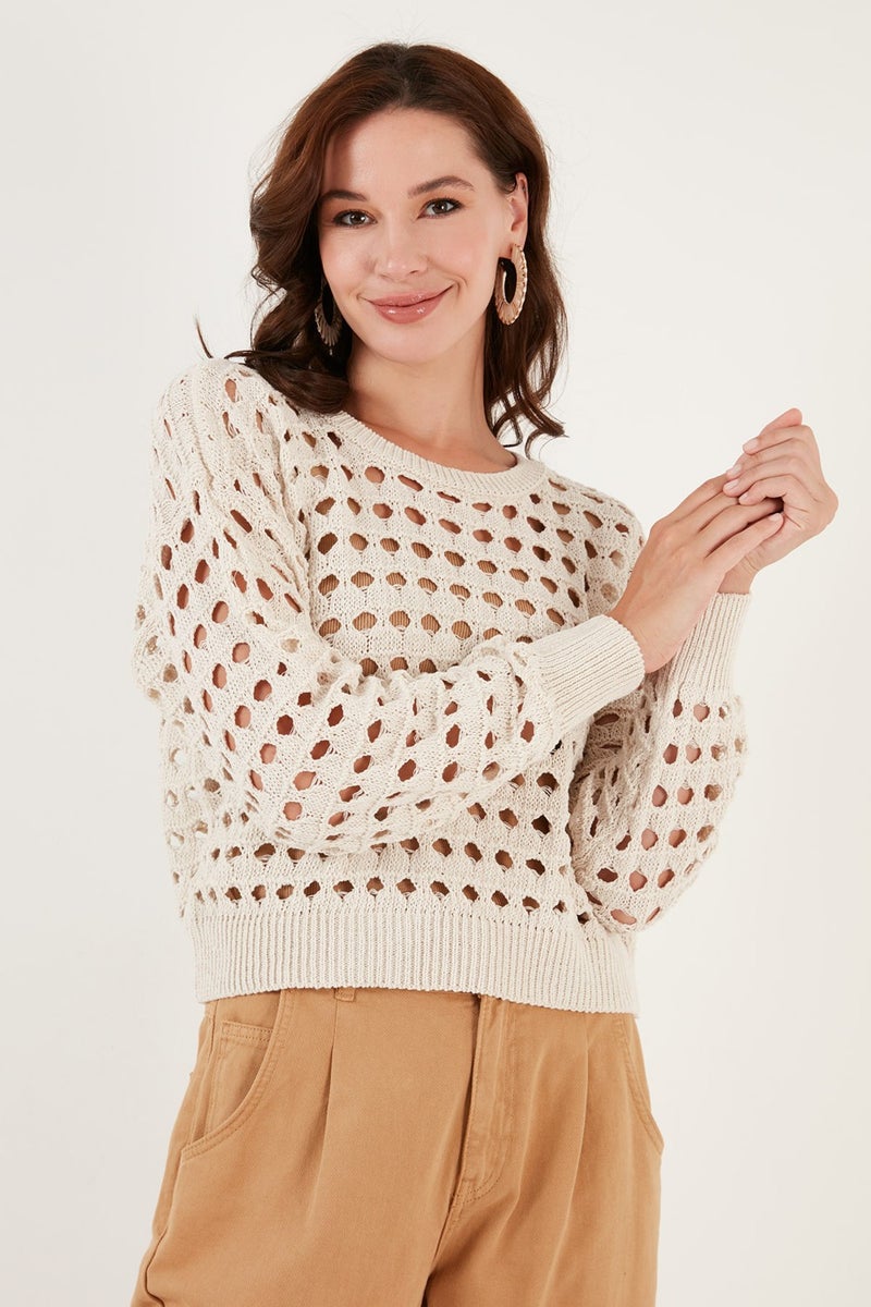Lela Openwork Knitted Sweater Women's Sweater 6071533  - Image 2