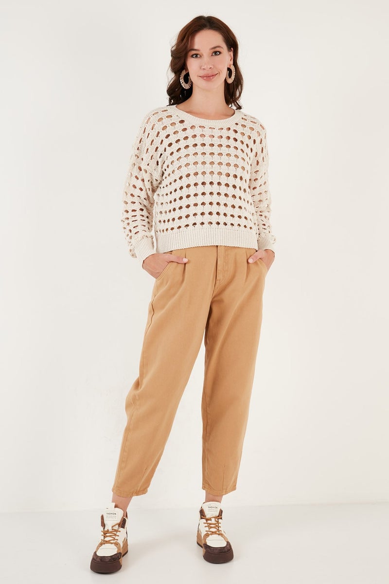 Lela Openwork Knitted Sweater Women's Sweater 6071533  - Image 5