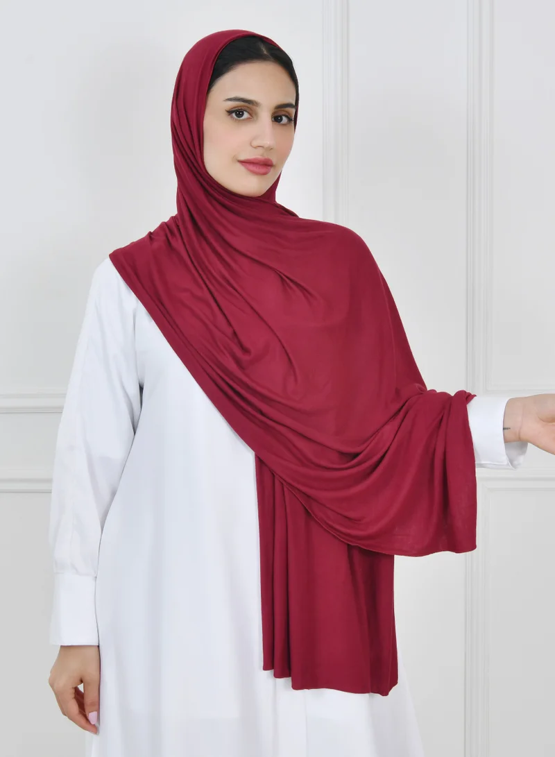 HAWRAA ABAYA Burgundy cotton scarf