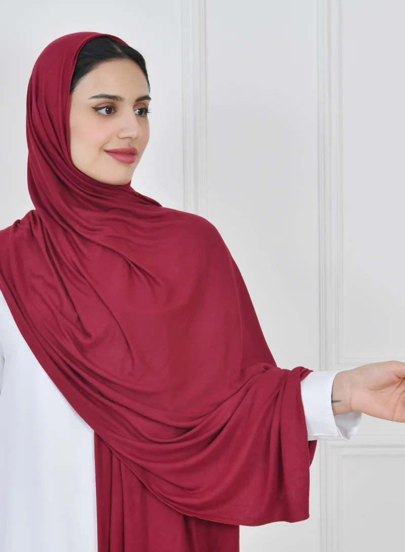 HAWRAA ABAYA Burgundy cotton scarf