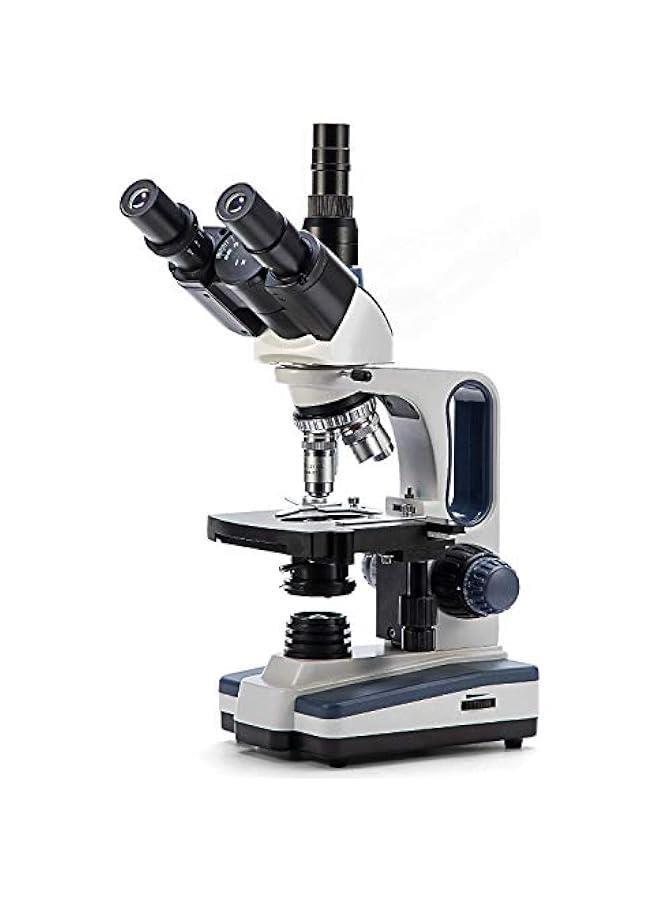 Arabest SW350T 40X-2500X Magnification, Siedentopf Head, Research-Grade Trinocular Compound Lab Microscope with Wide-Field 10X and 25X Eyepieces, with 50pcs Prepared Premade Microscope Slides Set  - Image 2