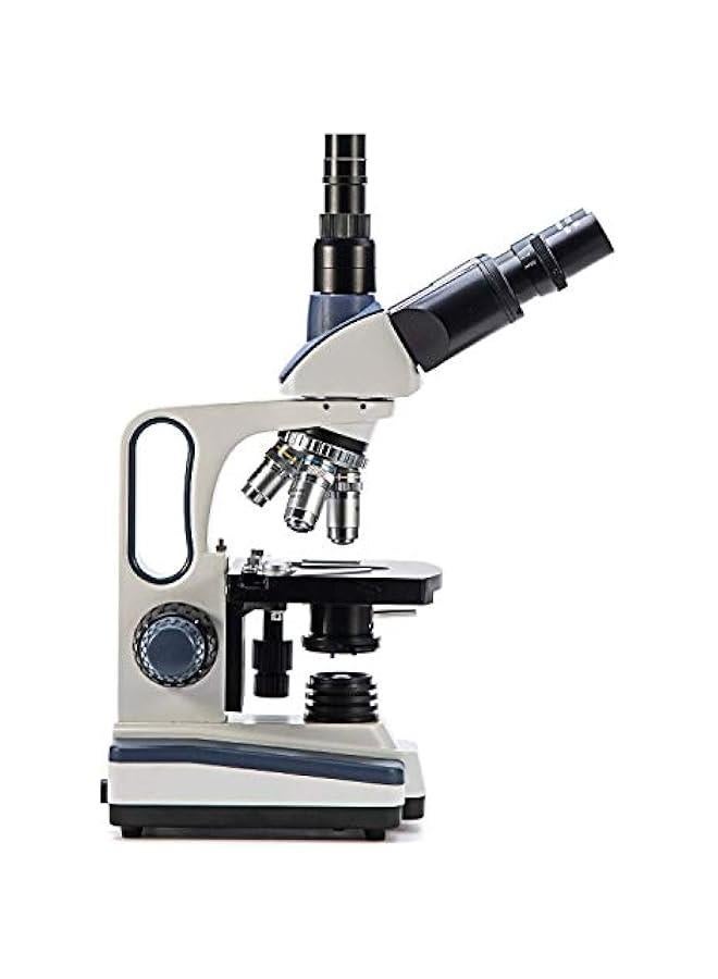 Arabest SW350T 40X-2500X Magnification, Siedentopf Head, Research-Grade Trinocular Compound Lab Microscope with Wide-Field 10X and 25X Eyepieces, with 50pcs Prepared Premade Microscope Slides Set  - Image 3