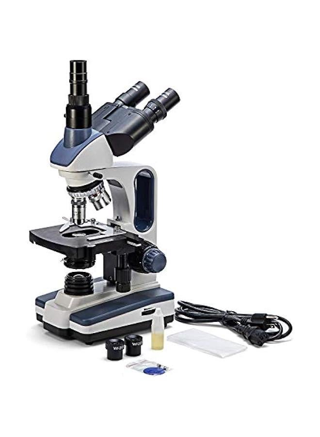 Arabest SW350T 40X-2500X Magnification, Siedentopf Head, Research-Grade Trinocular Compound Lab Microscope with Wide-Field 10X and 25X Eyepieces, with 50pcs Prepared Premade Microscope Slides Set  - Image 5