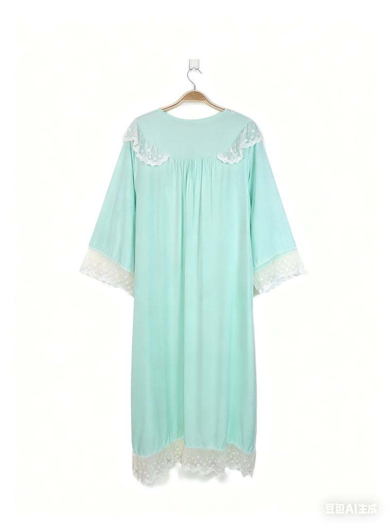 Orchid 2-Piece Lace Sleepshirt-Comfortable and Soft Nightgown - Image 5