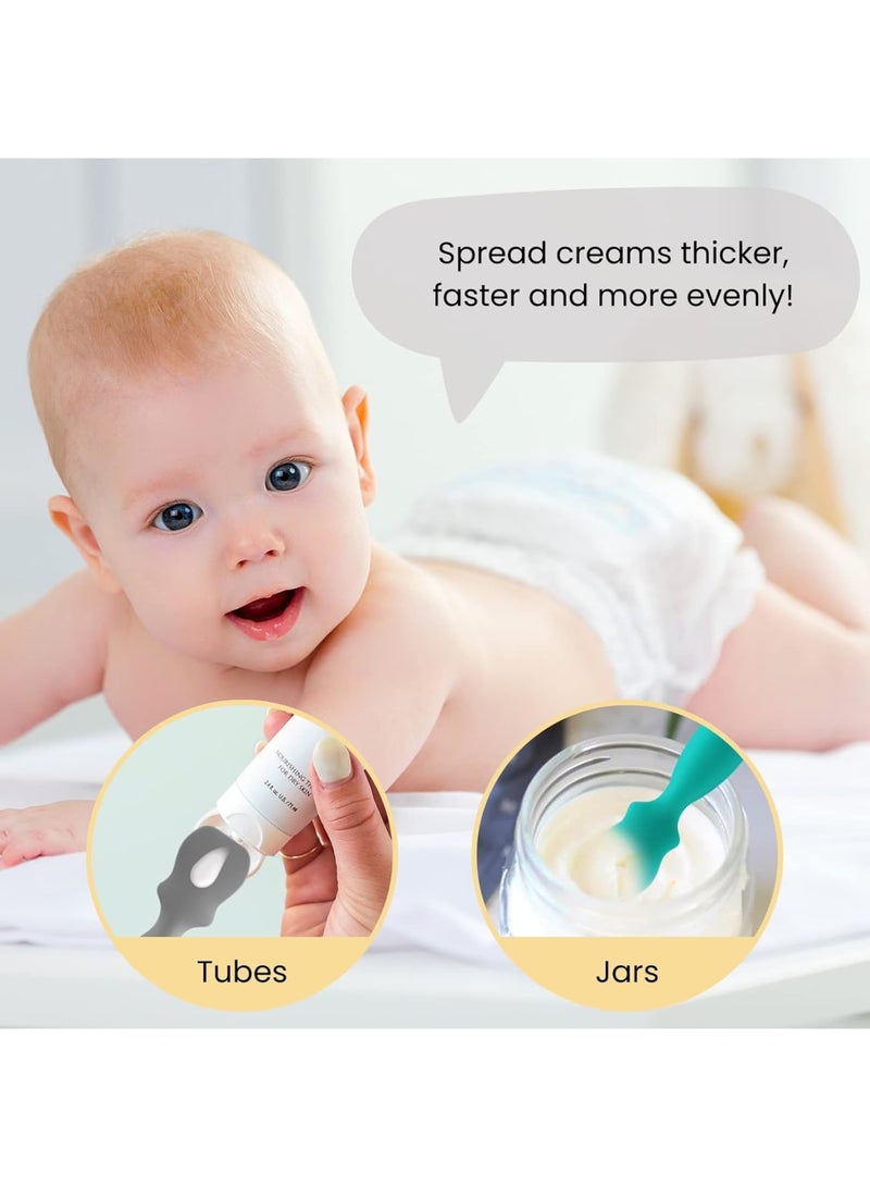 SOLARAE Baby Brush Diaper Cream Applicator for Diaper Rashes, Soft Flexible Silicone Bum Brush Newborn and Baby Essentials, Gift Idea for Baby Shower and New Mom (Style 2) - Image 2