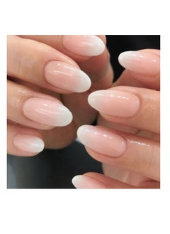 nail 24 Pcs False Nails Salon Acrylic French Salon Like Press on Nails Short No Fade Out Seamless Glue Design for Salons and DIY on Nails Natural Delicate Comfortablefor Nail The Middle East Girl pink  - Image 1