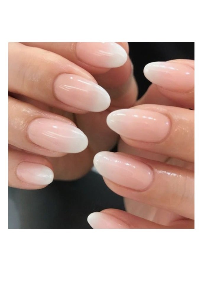 nail 24 Pcs False Nails Salon Acrylic French Salon Like Press on Nails Short No Fade Out Seamless Glue Design for Salons and DIY on Nails Natural Delicate Comfortablefor Nail The Middle East Girl pink  - Image 1