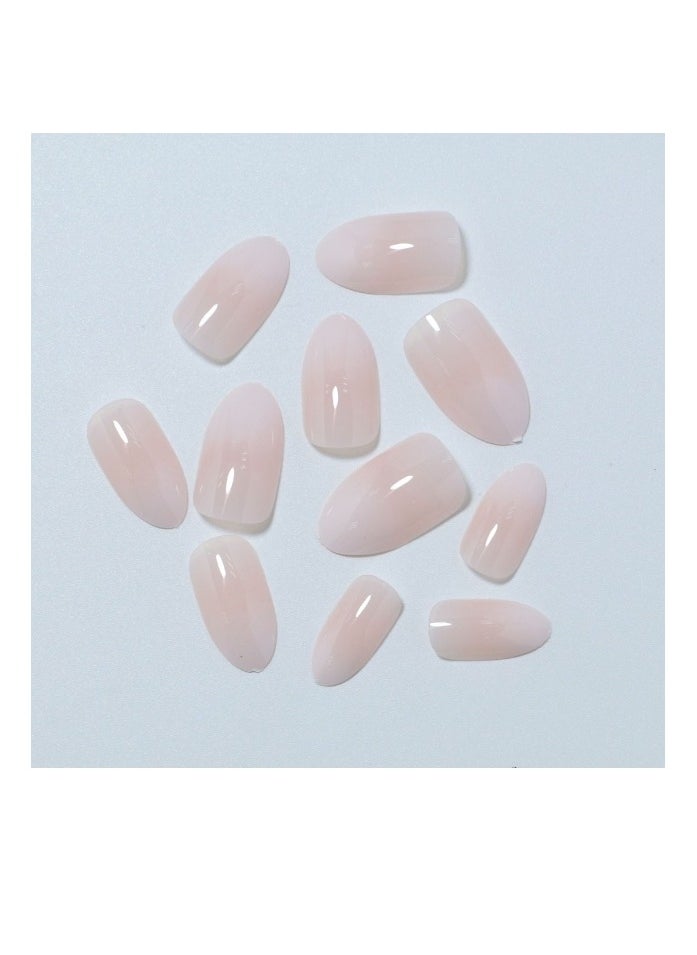nail 24 Pcs False Nails Salon Acrylic French Salon Like Press on Nails Short No Fade Out Seamless Glue Design for Salons and DIY on Nails Natural Delicate Comfortablefor Nail The Middle East Girl pink  - Image 3