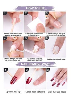nail 24 Pcs False Nails Salon Acrylic French Salon Like Press on Nails Short No Fade Out Seamless Glue Design for Salons and DIY on Nails Natural Delicate Comfortablefor Nail The Middle East Girl pink  - Image 4