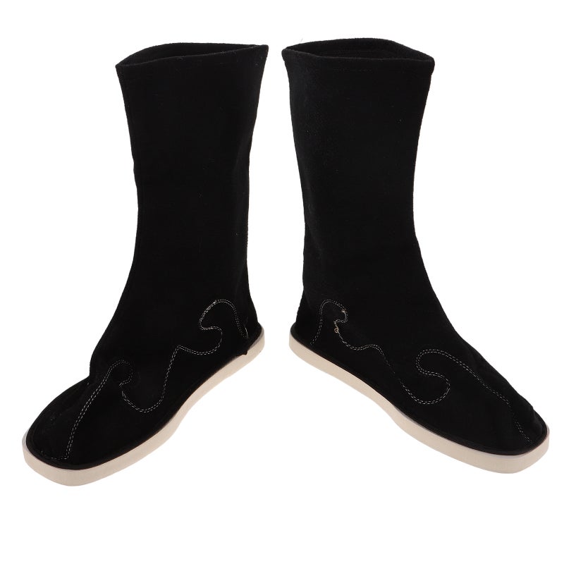 1 Pair Men Shoes Chinese Ancient Tradition Boots Embroidered Han Costume Boots Kung Fu Cosplay Shoes Black Size 40 - Image 4