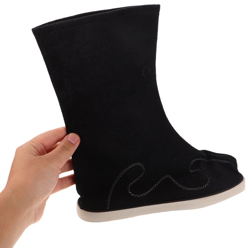 1 Pair Men Shoes Chinese Ancient Tradition Boots Embroidered Han Costume Boots Kung Fu Cosplay Shoes Black Size 40 - Image 2