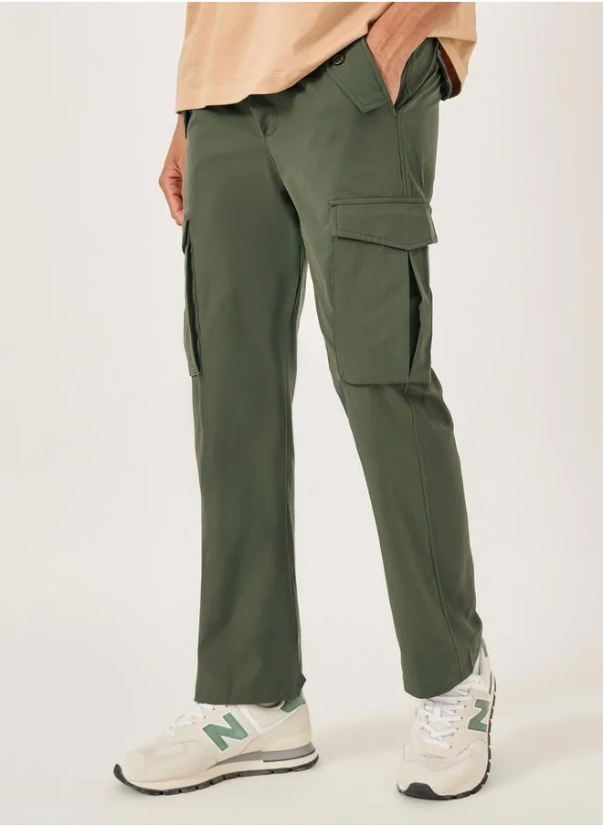 فورت كولينز Men Solid Straight Leg Cargo Pants