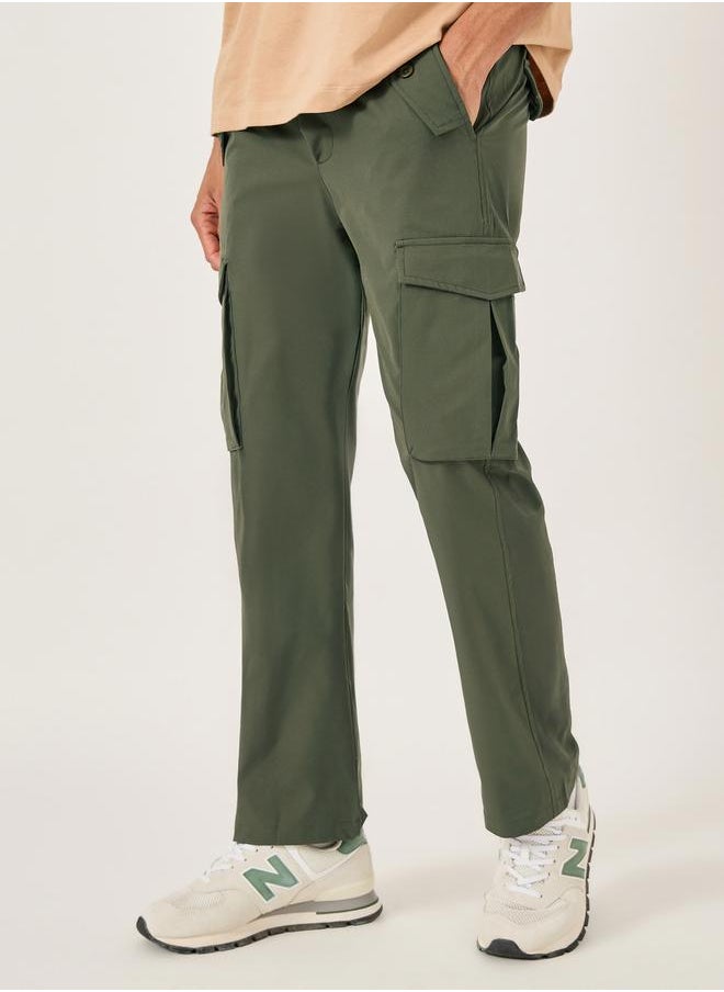 Fort Collins Men Solid Straight Leg Cargo Pants  - Image 1
