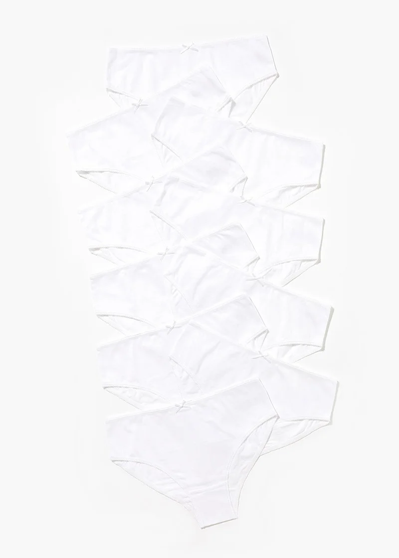 ماتلان Girls 10 Pack White Knickers