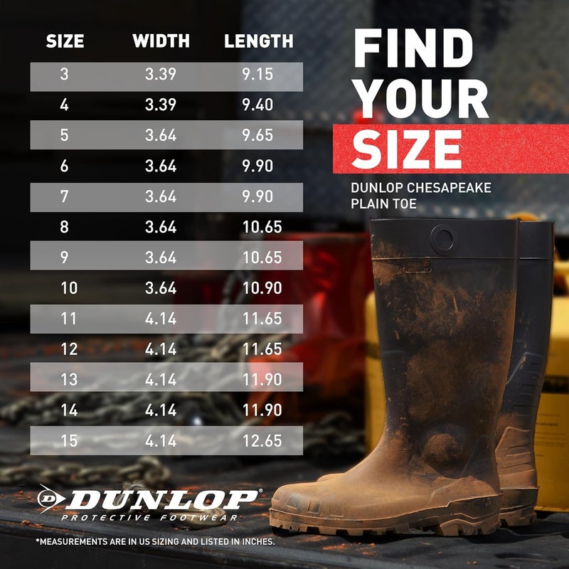 DUNLOP Chesapeake Rubber Boots for Men & Women – PVC - Waterproof - Lightweight Garden, Fishing & Rain Boots with Soft Toe and Wide Calf – Black – Size 3–15 - Image 5