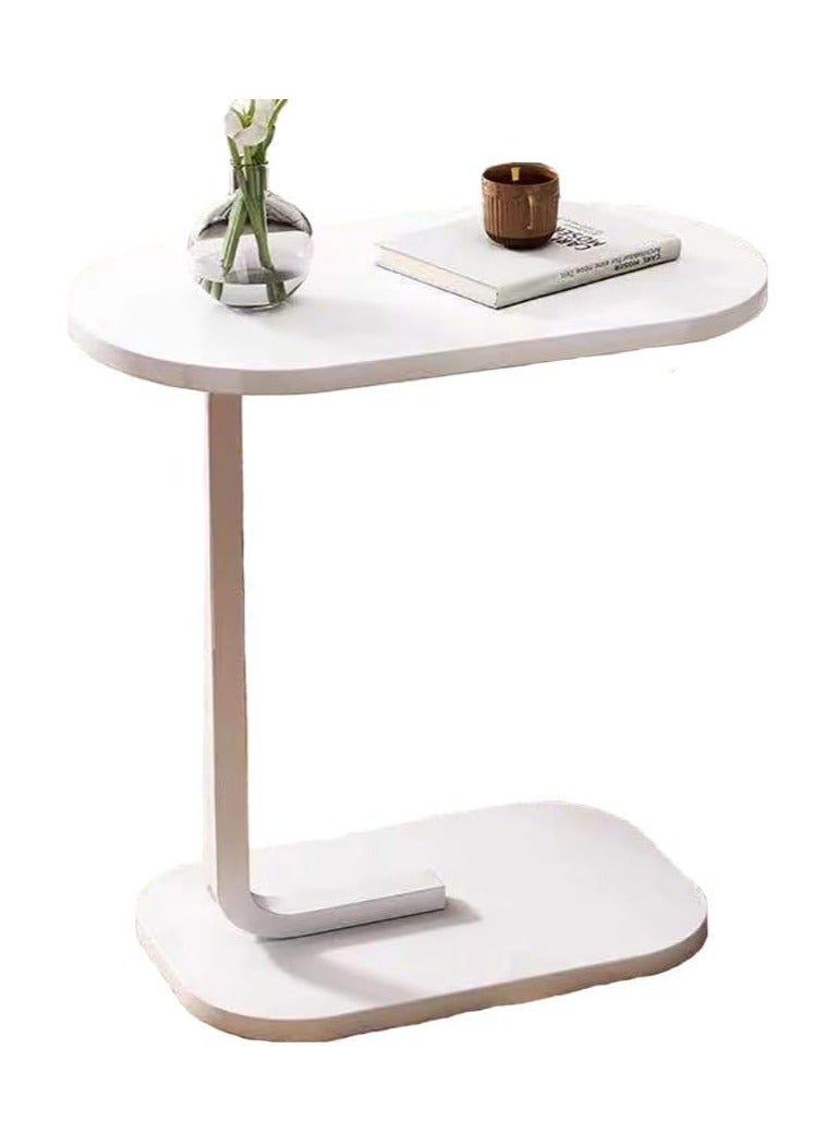 DubaiGallery Sofa Side End Table, Light Luxury Side Table Simple Corner Table Bedside Cabinet Metal Frame C Shaped Table for Sofa Bed Living Room Bedroom - Image 2