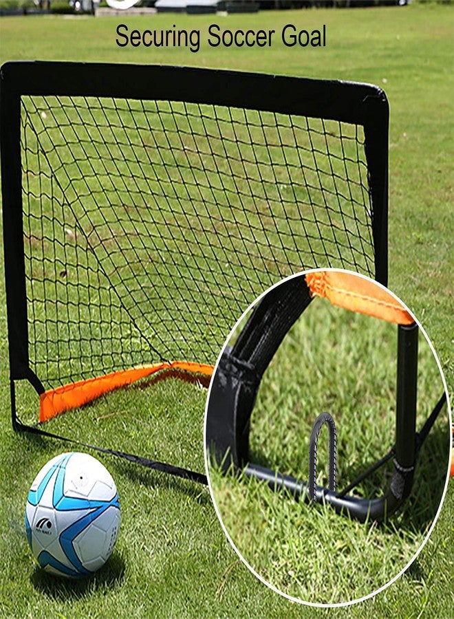 AAGUT Trampoline Stakes 16 Inch 8 Pack, 3/8 Inch Trampoline Tie Down Anchor Kit High Wind Heavy Duty, Black Coated Trampolines Accessories U Shaped Ground Rebar Stakes for Soccer Goal, Swing Set - Image 5