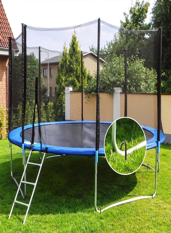 AAGUT Trampoline Stakes 16 Inch 8 Pack, 3/8 Inch Trampoline Tie Down Anchor Kit High Wind Heavy Duty, Black Coated Trampolines Accessories U Shaped Ground Rebar Stakes for Soccer Goal, Swing Set - Image 3