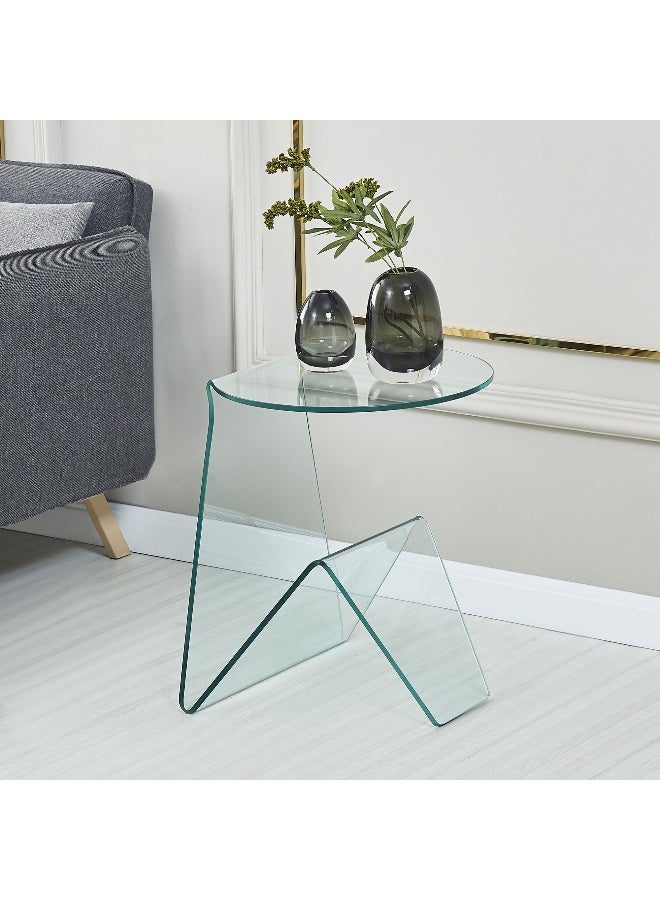 الجدول النهائي الزجاجي الحديث الأنيق والجدول الجانبي: المساحة - توفير العجائب لمنزلك - Image 1