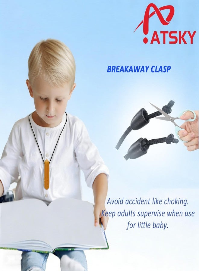 Atsky Chew Necklaces for Sensory Kids, 8 Pack Chewy Necklace Sensory Toys for Kids with Autism, ADHD, SPD, Biting, Silicone Chew Toys Reduce Chewing Anxiety Fidget - Image 5