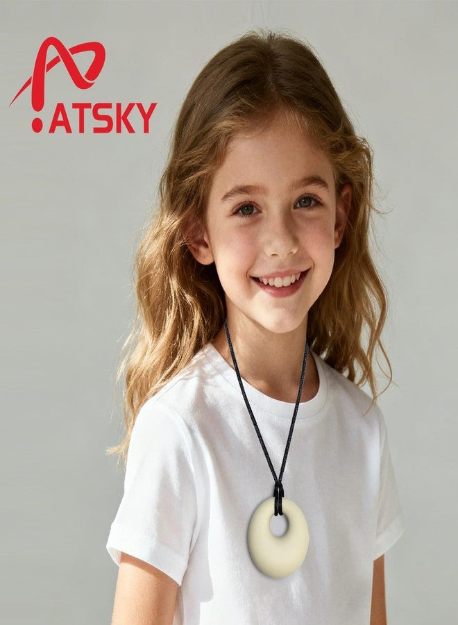 Atsky Chew Necklaces for Sensory Kids, 8 Pack Chewy Necklace Sensory Toys for Kids with Autism, ADHD, SPD, Biting, Silicone Chew Toys Reduce Chewing Anxiety Fidget - Image 3