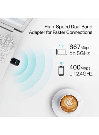محول USB آرتشر T3U اللاسلكي ثنائي النطاق بمعيار AC1300، وهو محول شبكة/ دونجل واي فاي لأجهزة الكمبيوتر المكتبي وأجهزة اللابتوب بتصميم صغير، كما أنه مزود بنظام USB 3.0 لسرعة أكبر بعشر مرات، ومتوافق مع أنظمة ويندوز XP/ 7/ 8/ 8.1 ونظامي ماك ولينوكس أسود/ فضي/أخضر - view 2