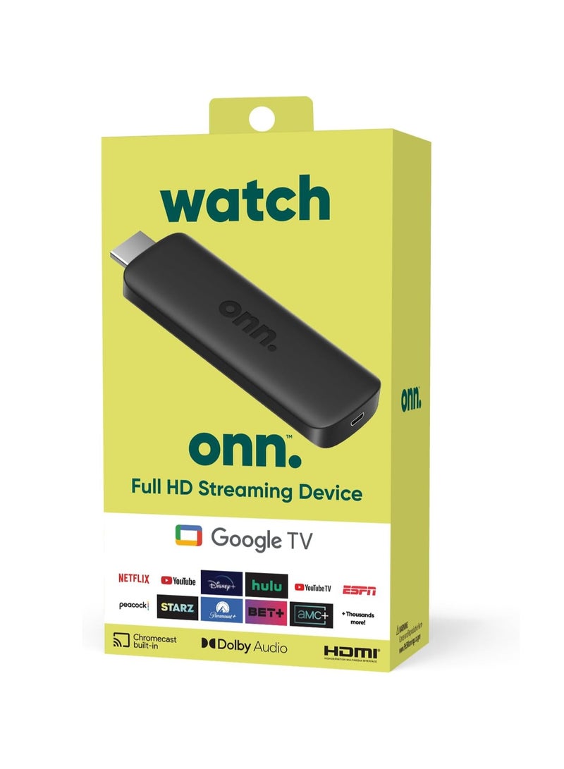ONN Google Android TV 2K FHD Streaming Stick Black (New Version) - Image 1