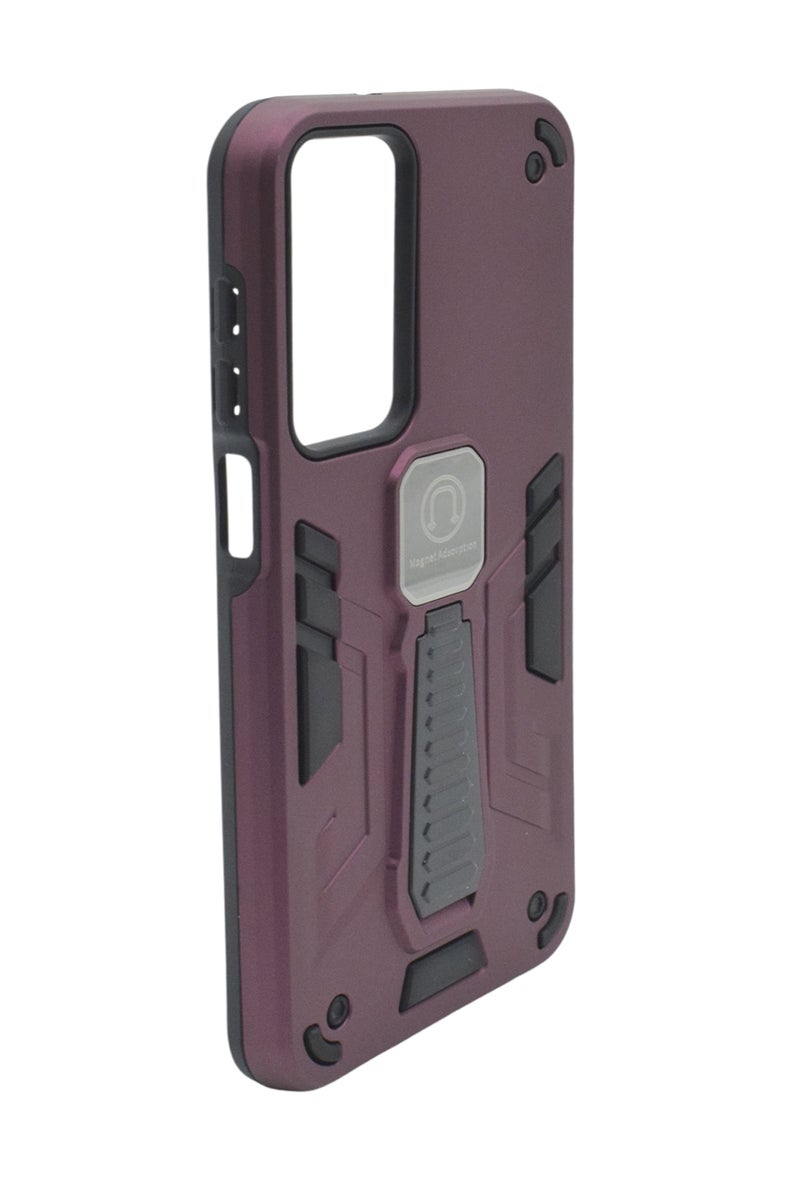 Hard Silicone Shockproof Back Cover Case with Kickstand For Samsung Galaxy A16 - Burgundy - Image 3