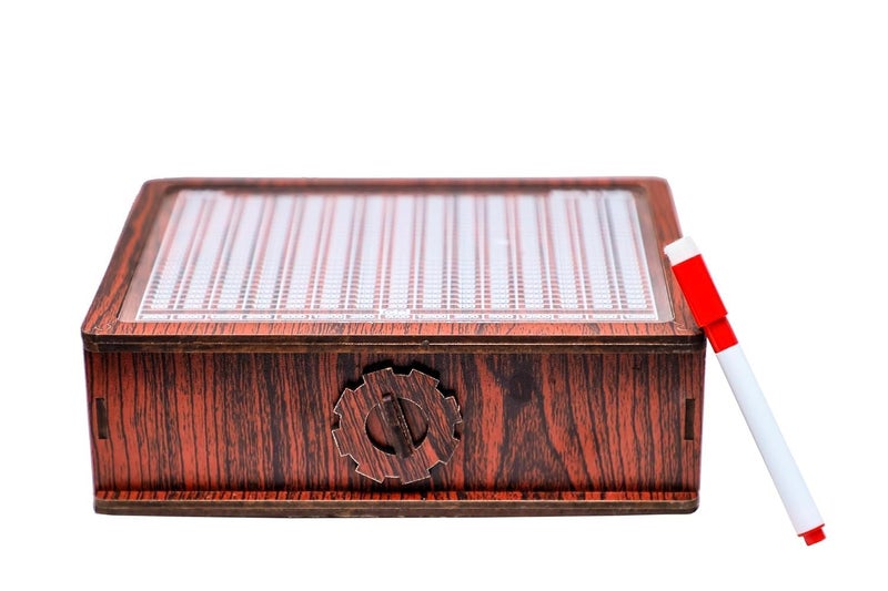 Fiddlys Wooden Money Piggy Bank for 2 3 4 5 6 Years Kids, Savings Challenge Box, Cashbox,Educational Gift for Kids (Pen Stand 1,00,000) - Image 5
