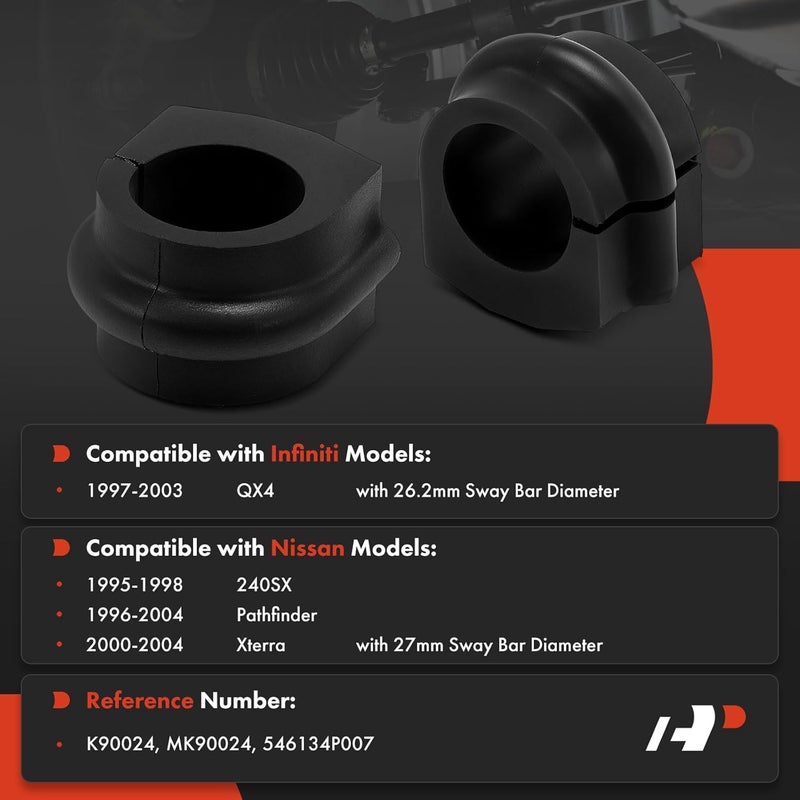 A-Premium Front To Frame Sway Bar Bushing Kit - Image 2