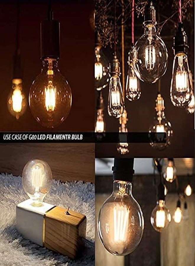 GAUVIK 4 Watts Edison Screw Type Round Incandescent Filament Bulb For E27 Screw Type Holder Lamps And Lights, Yellow, Pack Of 3 - Image 4