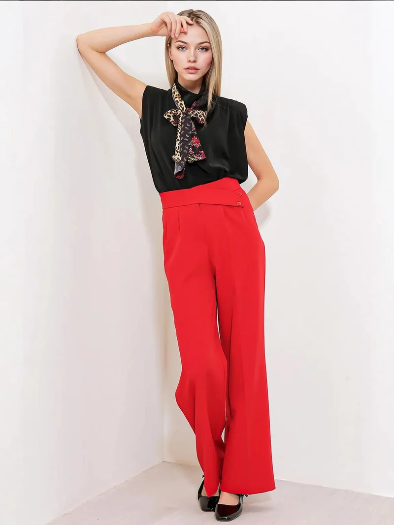 بيغ دارت بنطلون بالازو بخصر عالٍ مع فيونكة