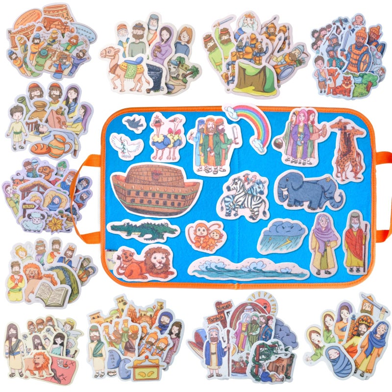 CHEFAN 12 Pack Felt Board Bible Stories PiecesFlannel Board Stories for Preschool Activities Included a Felt Bag - Image 3
