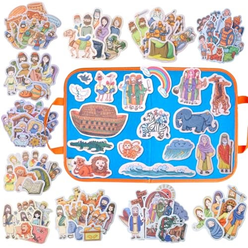CHEFAN 12 Pack Felt Board Bible Stories PiecesFlannel Board Stories for Preschool Activities Included a Felt Bag - Image 1