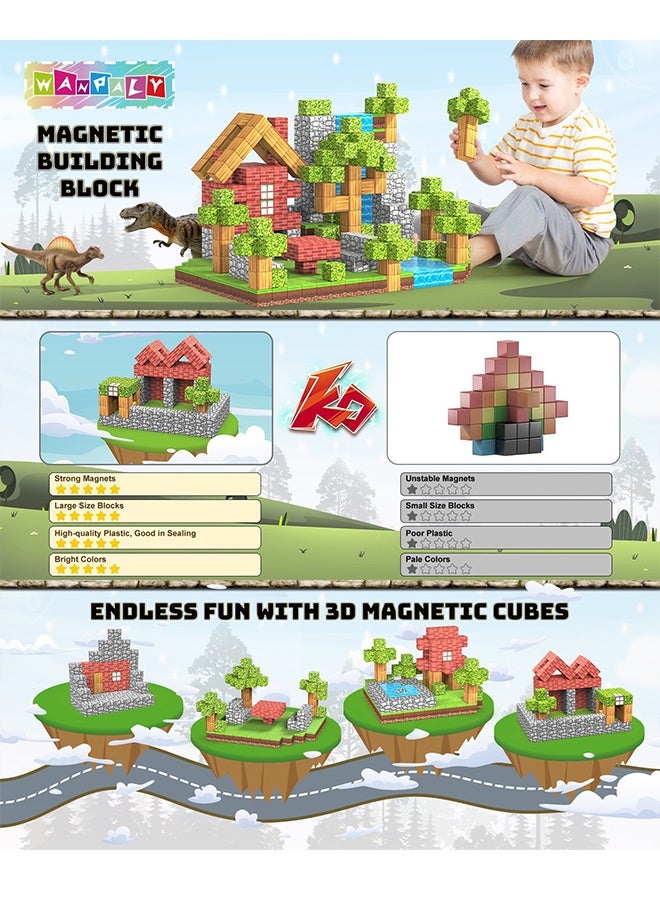 Forest Magnetic Blocks Set Woodland Adventure Building Tiles for Kids Sensory Training Educational Toy - Image 2