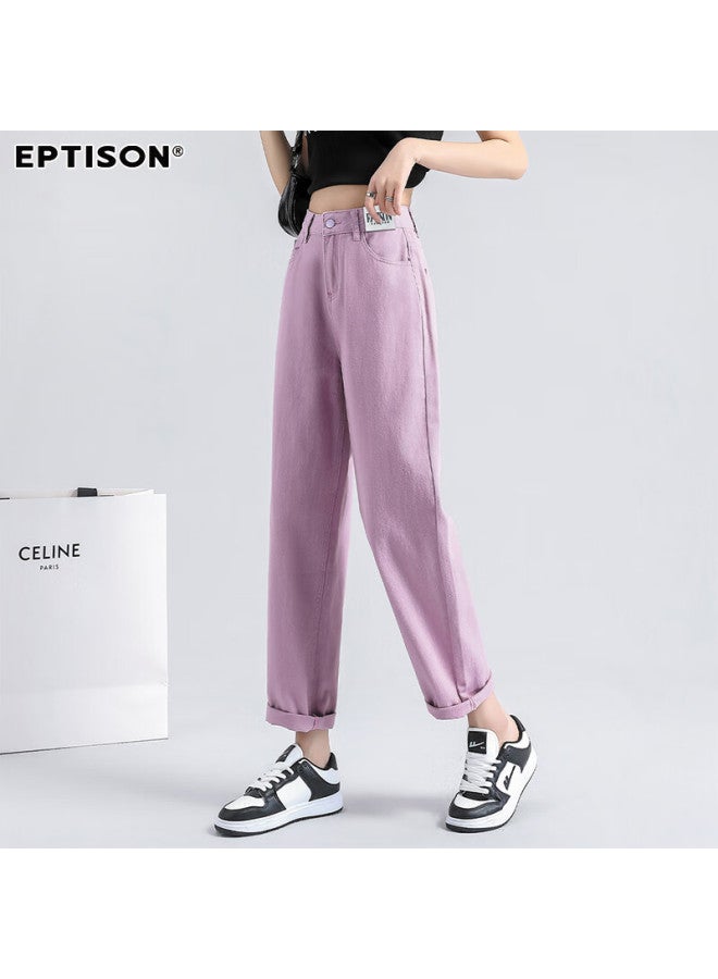 EPTISON Yipin Tiancheng High Waist Jeans Women Spring/Summer Season High-Waisted Slimming Loose-Fit All-Match Wide-Leg Cropped Trousers For Petite Women - Image 1