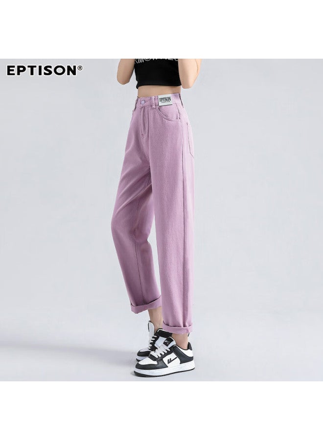 EPTISON Yipin Tiancheng High Waist Jeans Women Spring/Summer Season High-Waisted Slimming Loose-Fit All-Match Wide-Leg Cropped Trousers For Petite Women - Image 3