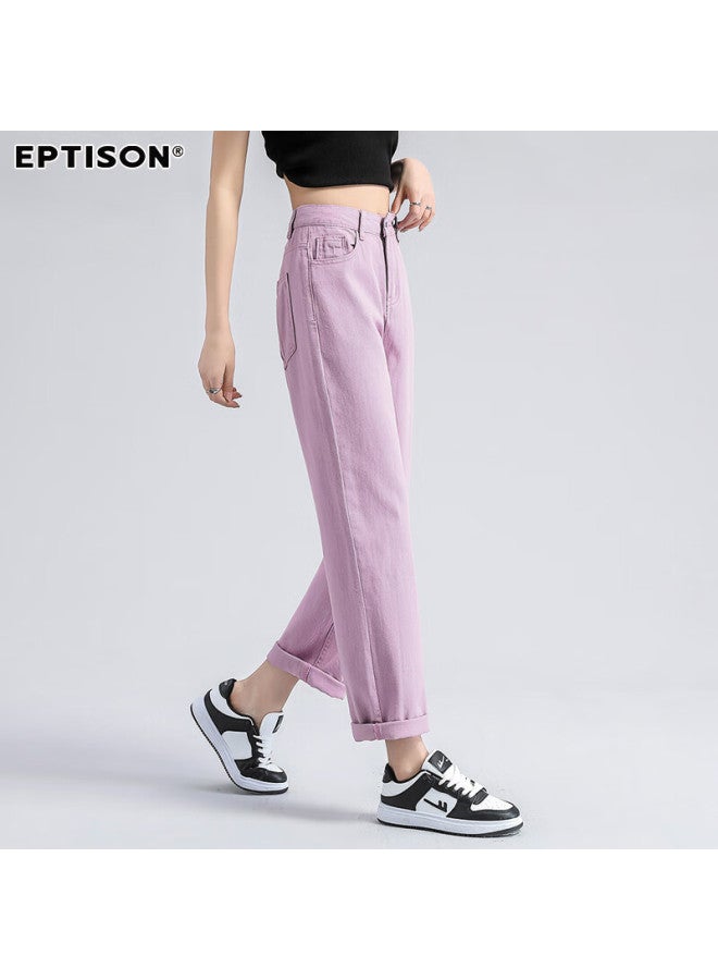 EPTISON Yipin Tiancheng High Waist Jeans Women Spring/Summer Season High-Waisted Slimming Loose-Fit All-Match Wide-Leg Cropped Trousers For Petite Women - Image 4
